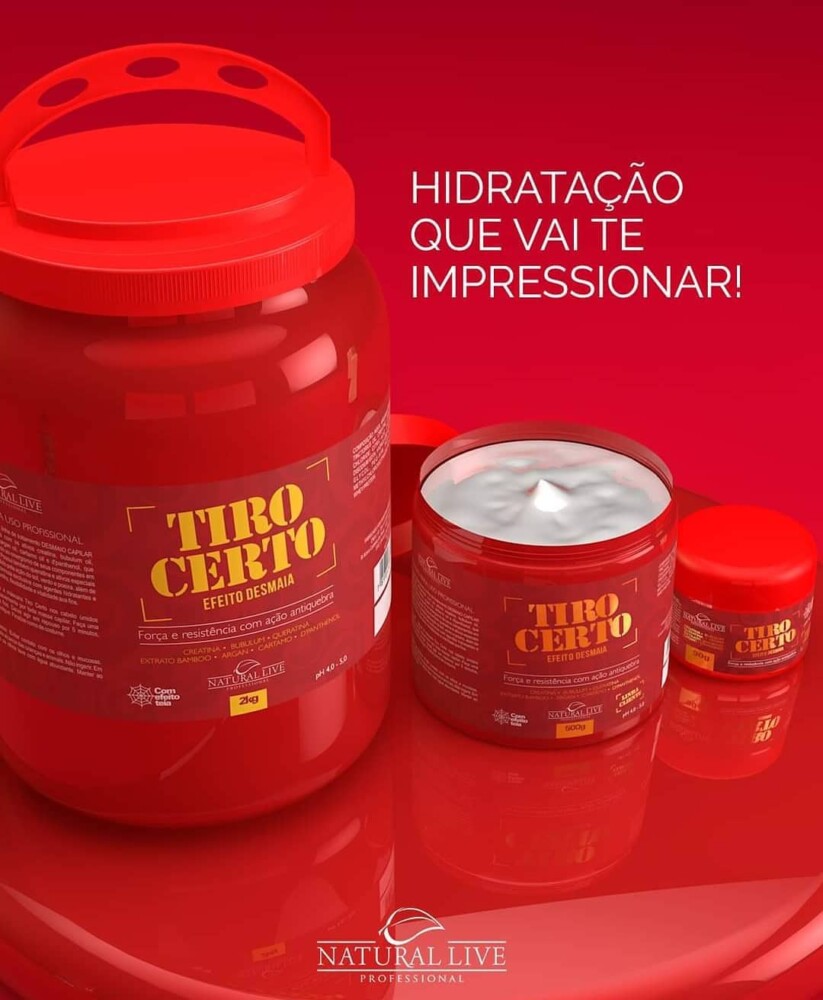 máscara Tiro Certo  NATURAL LIVE - SADERUES COSMÉTICOS